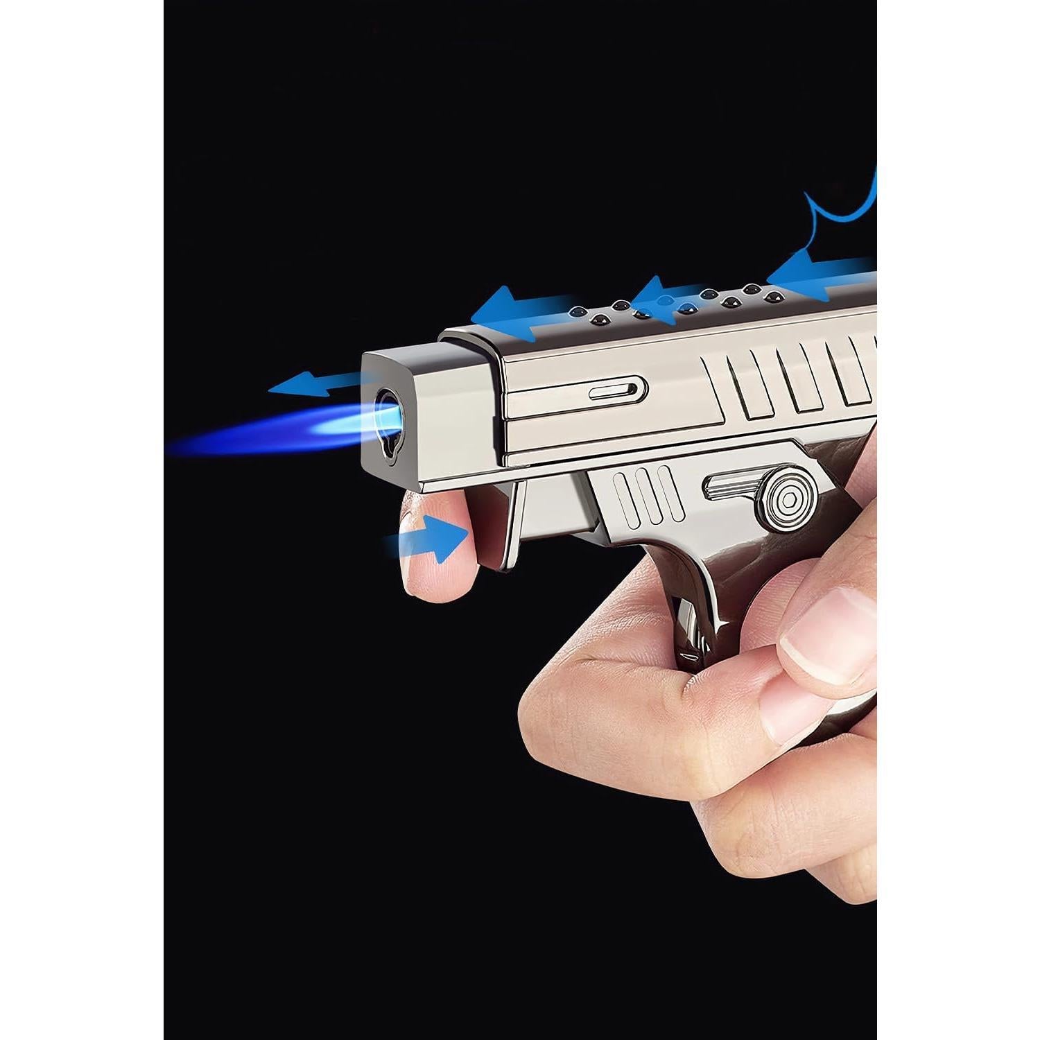 Refillable Windproof Fidget Butane Lighter - Adjustable Blue Flame