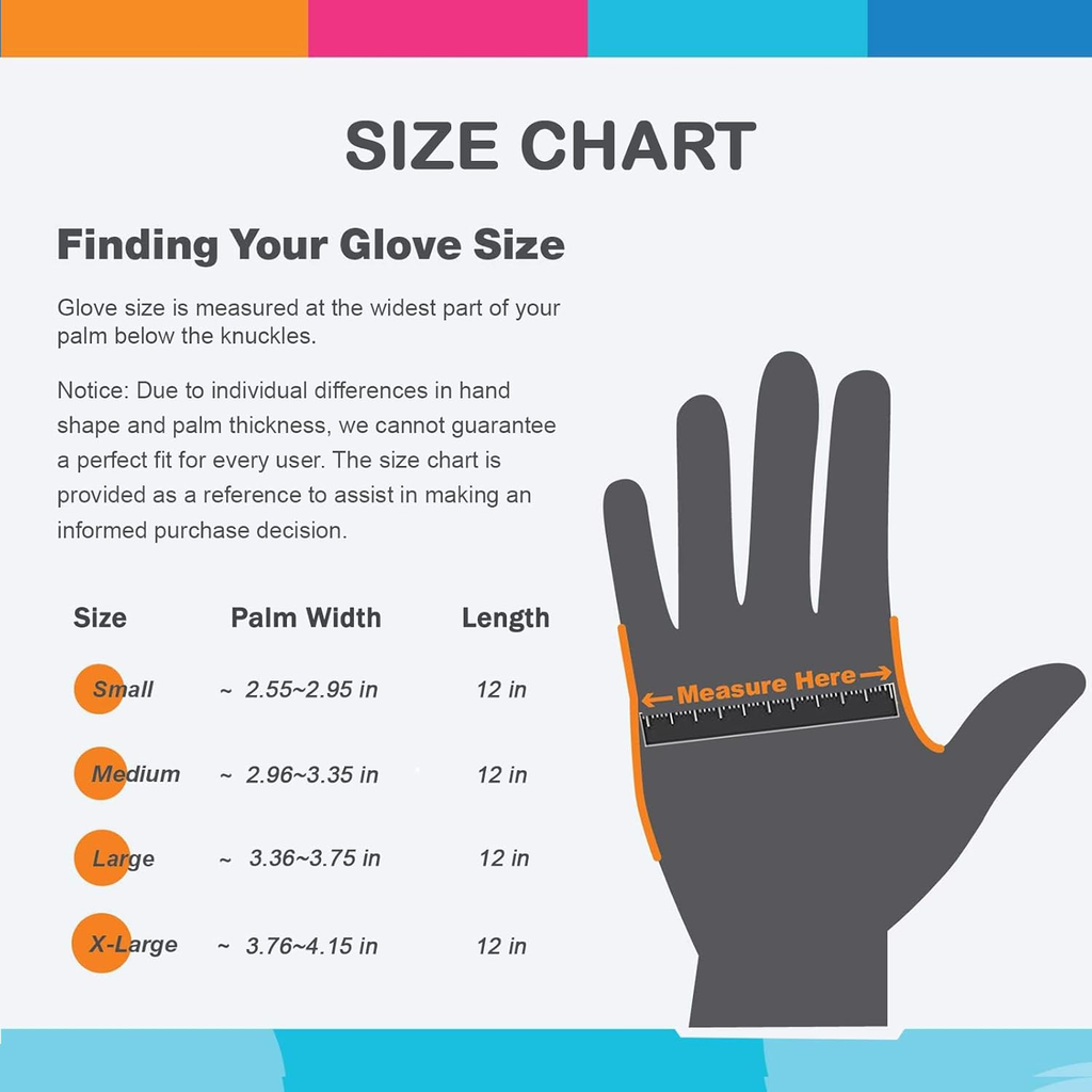 Colorful Rubber Kitchen Dishwashing Gloves - Set of 4