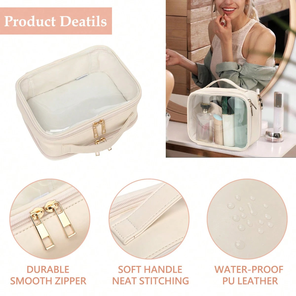 Clear Makeup Bag for Women - Stylish Cosmetic Organizer