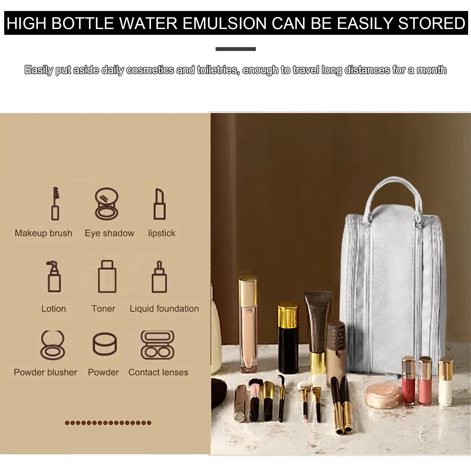 Travel Toiletry Bag for Women & Men - Large Organizer Makeup Bag