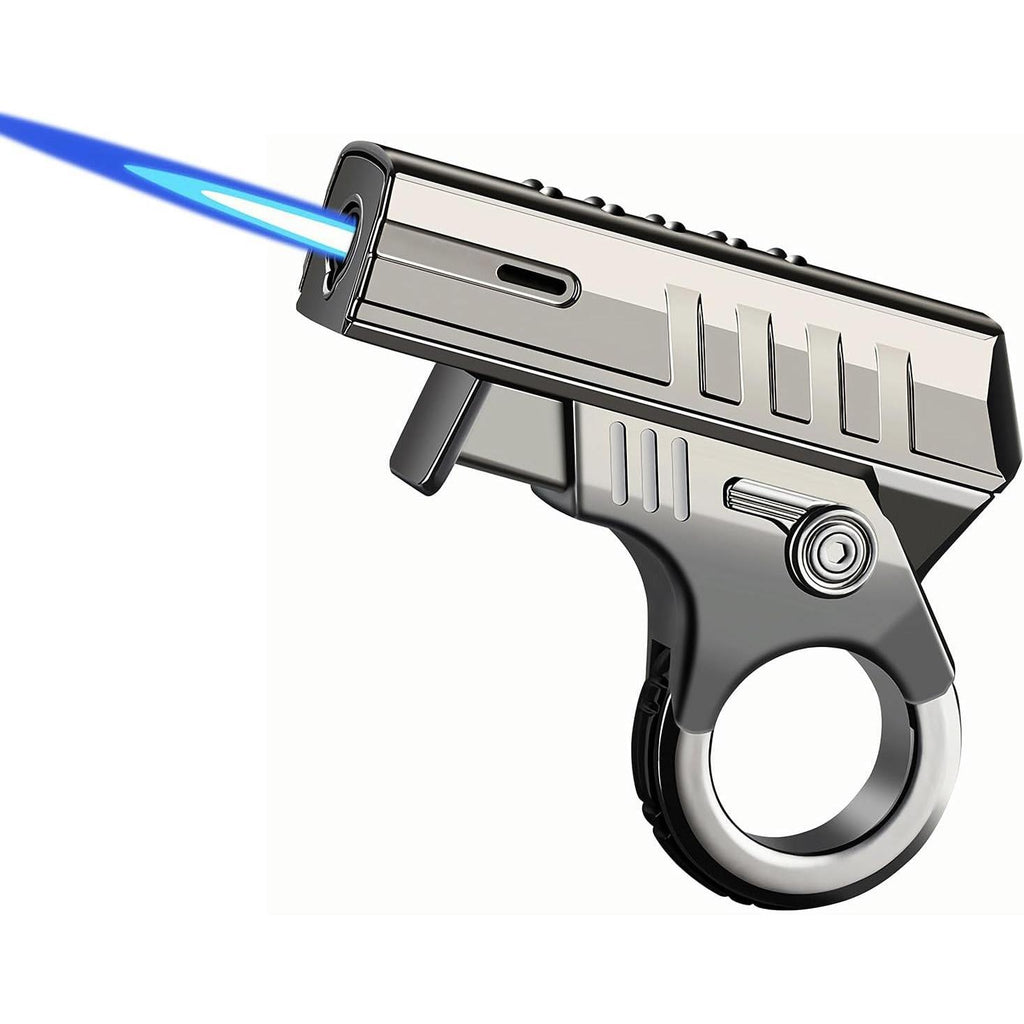 Refillable Windproof Fidget Butane Lighter - Adjustable Blue Flame
