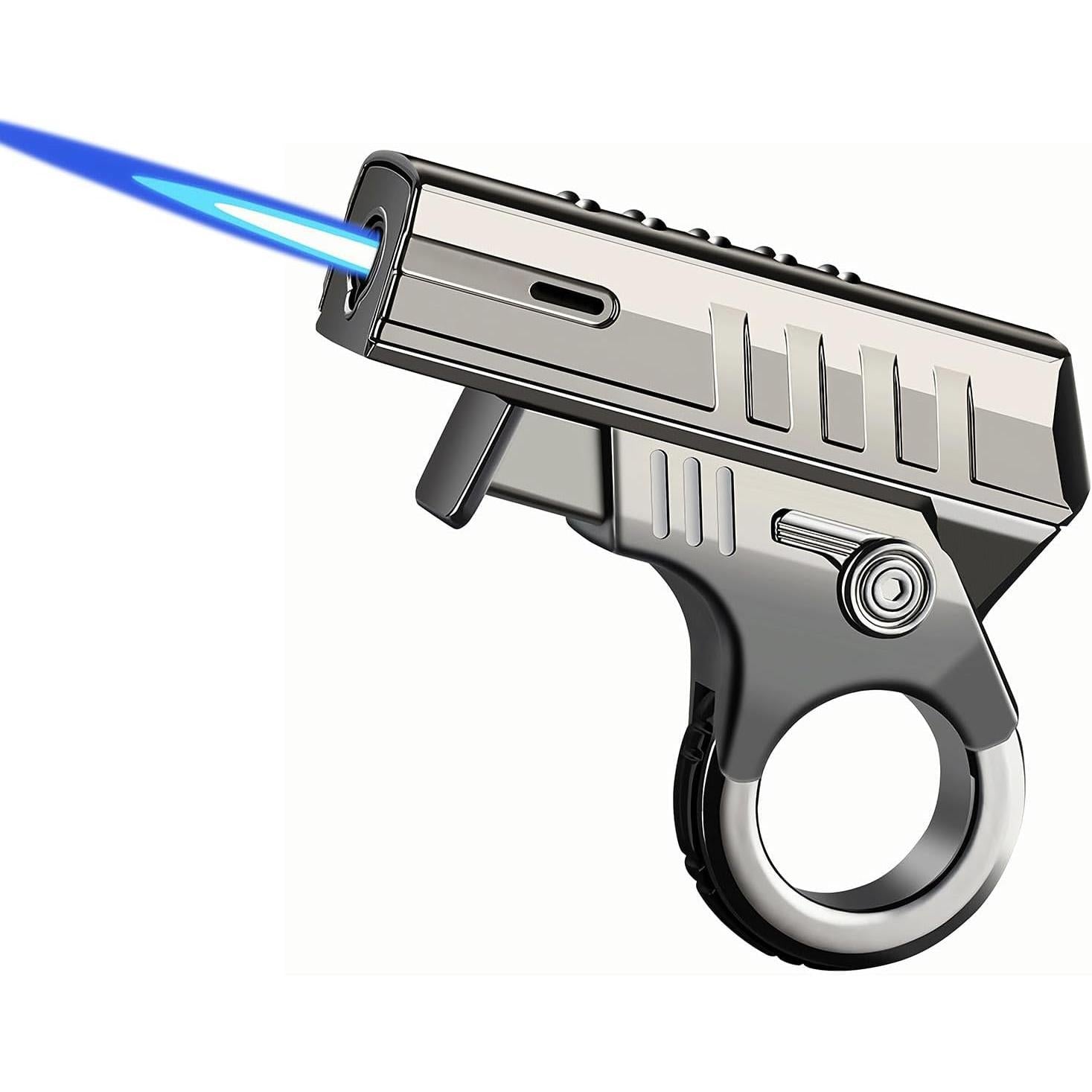 Refillable Windproof Fidget Butane Lighter - Adjustable Blue Flame