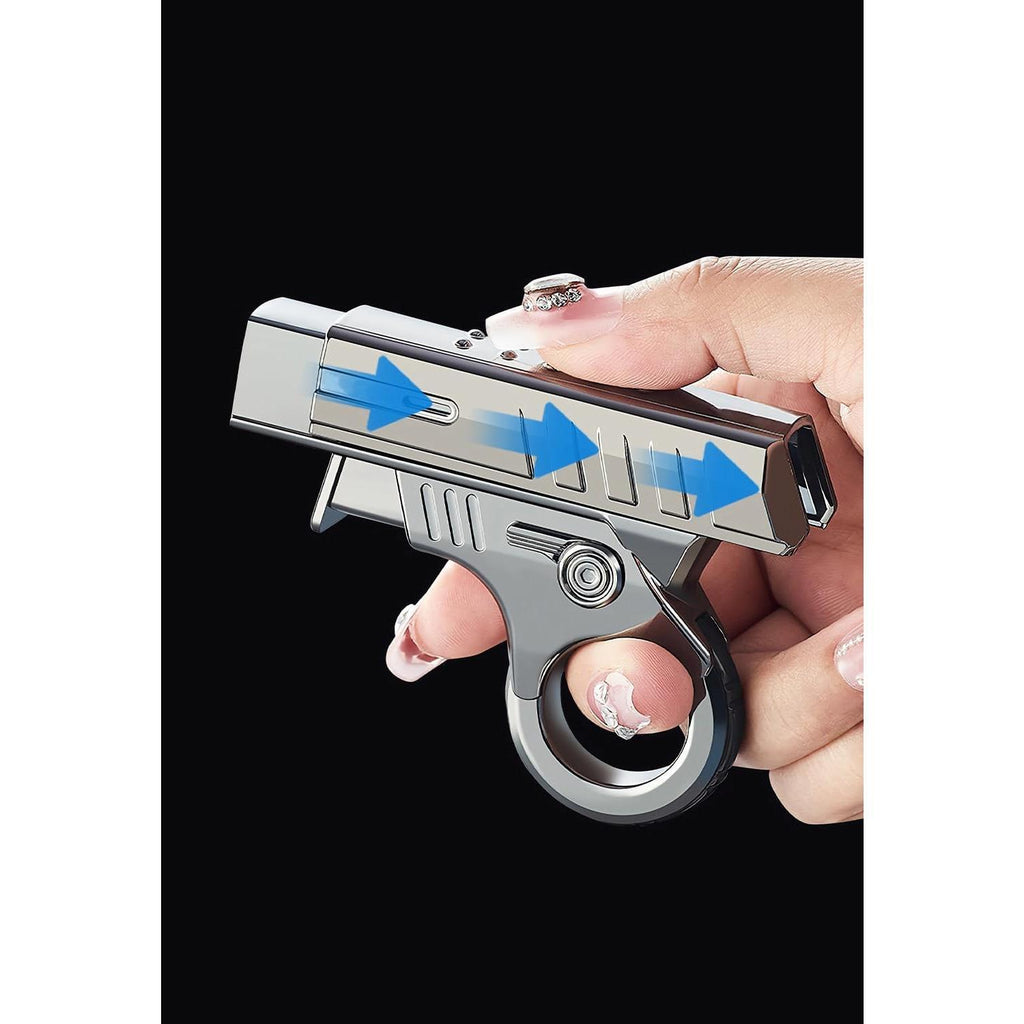Refillable Windproof Fidget Butane Lighter - Adjustable Blue Flame