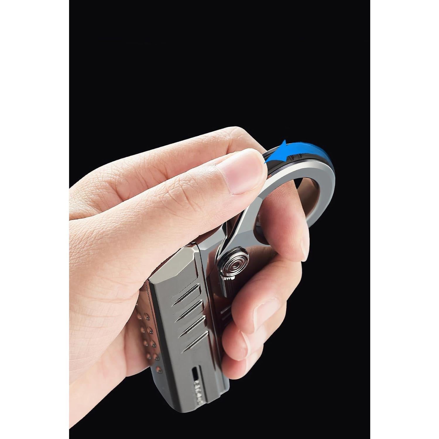 Refillable Windproof Fidget Butane Lighter - Adjustable Blue Flame