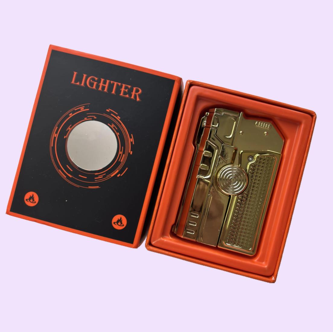 Butane Free 2-in-1 Fidget Spinner Gun Lighter - Foldable Transformer Metal Lighter