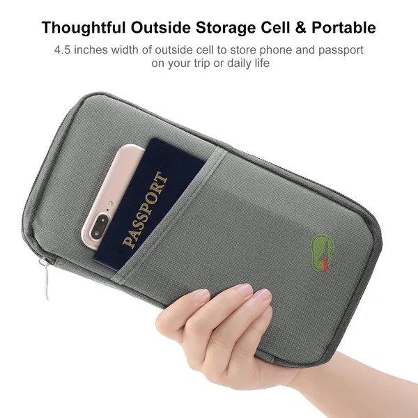 Travel Passport Wallet with 12 Cells - Water Repellent Organizer