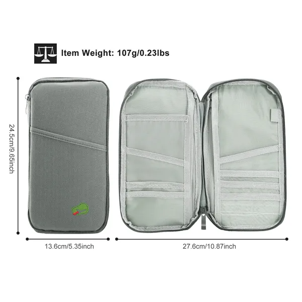Travel Passport Wallet with 12 Cells - Water Repellent Organizer