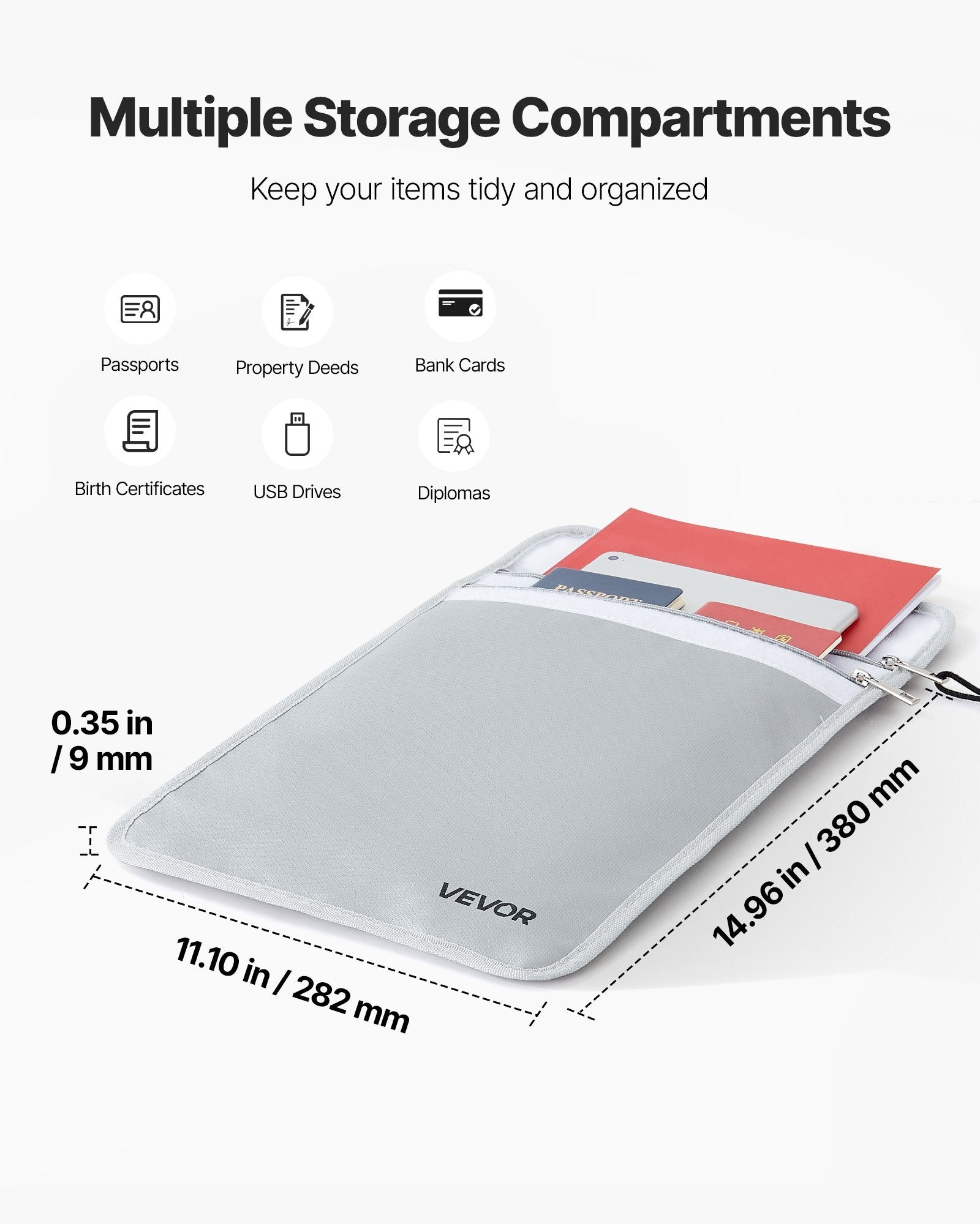 Fireproof and Waterproof Document Bag