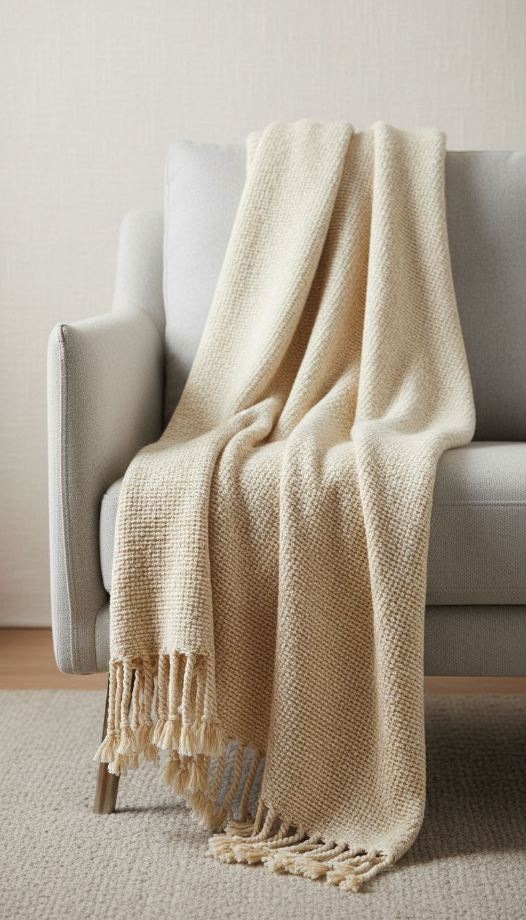 Organic cotton throw blanket